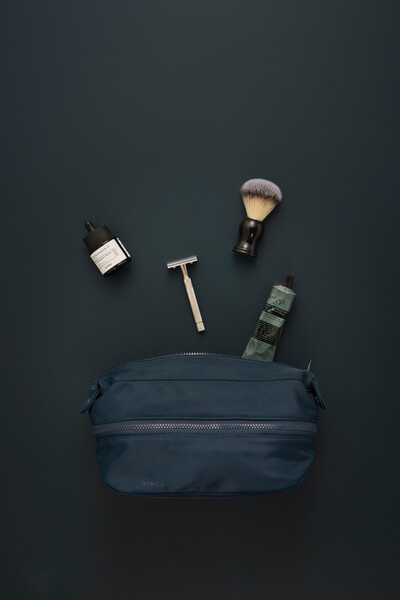 VINGA Trousse de toilette extensible Baltimore Neo RCS - Bleu Marine