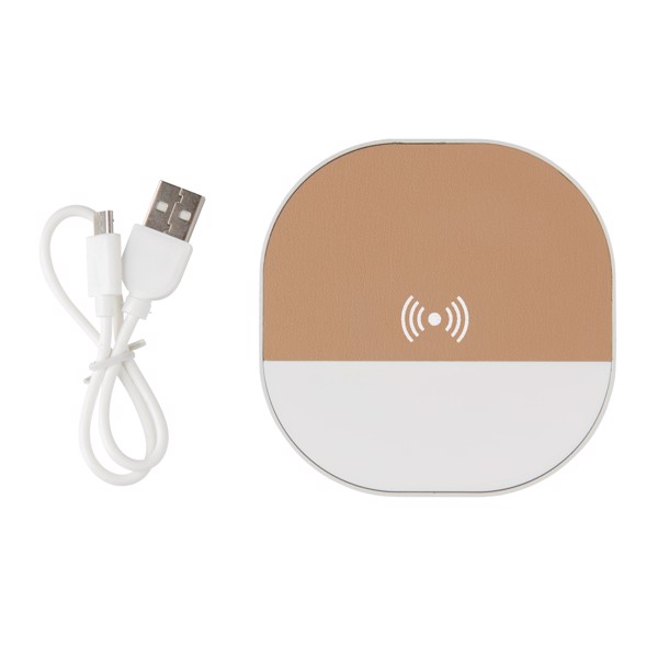 Aria digital clock, 5W wireless charger - White