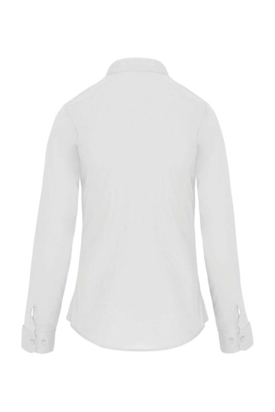 Ladies' Long-Sleeved Mandarin Collar Shirt - White / L
