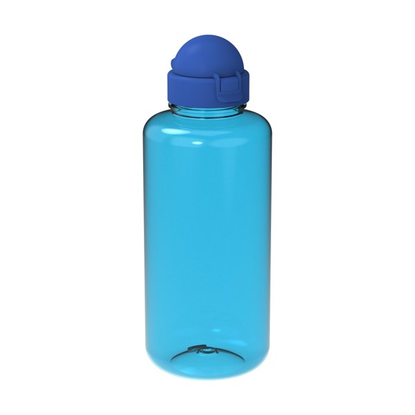 Trinkflasche "Junior", 1,0 L - Transparent-Blau / Standard-Blau