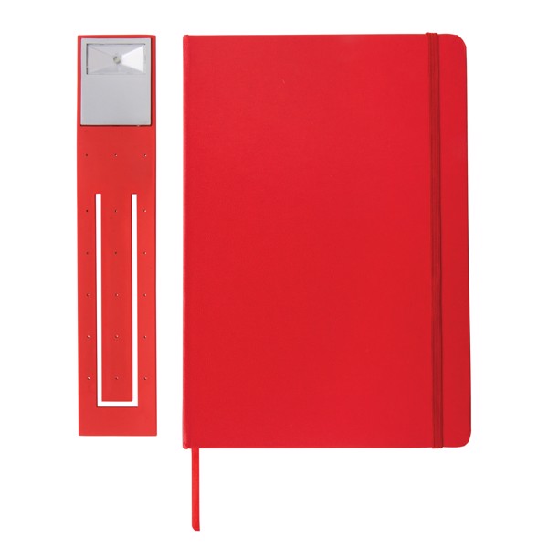 Libreta A5 y marcador LED - Rojo