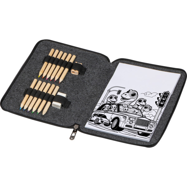 Colouring set in felt case FRITZ - Anthracite