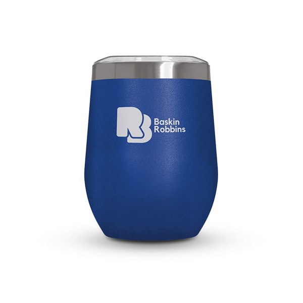 MUG ISOTHERME DOUBLE PAROI INOX AVEC COUVERCLE EN INOX RECYCLE - Blanc