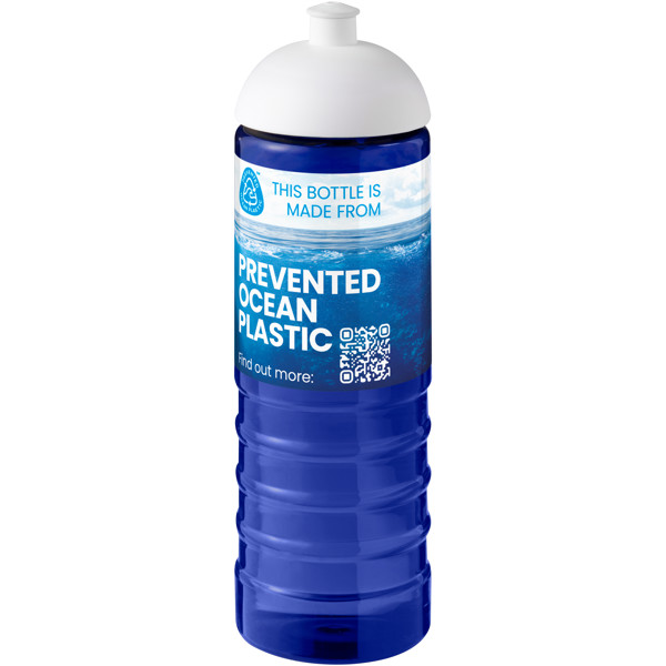 Bouteille de sport H2O Active® Eco Treble de 750 ml avec couvercle dôme - Bleu / Blanc
