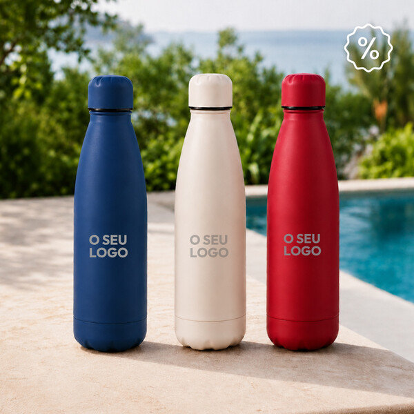 Garrafa de Aço Inoxidável Reciclado com Parede Dupla 500ml  - Vermelho