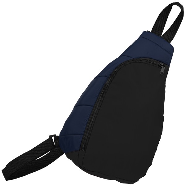 SportStyle Sac à bandoulière en nylon rPET - Bleu marine / Sérigraphie