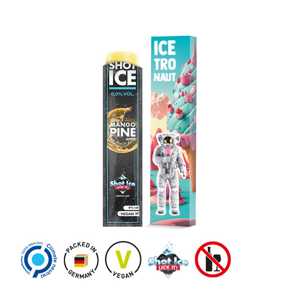 Long Box, Shot Ice 1Er, Weiß / Shot Ice Wassereis, Sorte Icy Ipanema, Alkoholfrei, 40 Ml