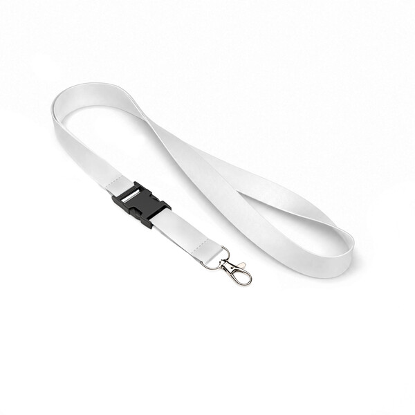 Detachable recycled polyester (rPET) sublimation lanyard - 20mm width / Metal carabiner