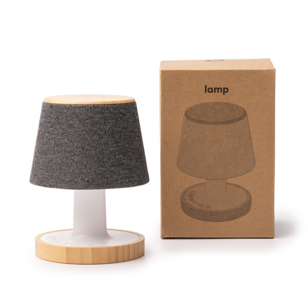 Altavoz lámpara personalizado de RPET y bambú 5W con temporizador y 3 modos de luz