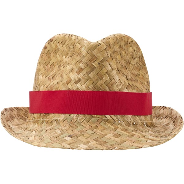 Chapeau de paille Pricus - Rouge / Naturel