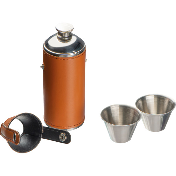 FILIPINA Flaska 2 kupicával, 230 ml + 2 × 40ml - Brown