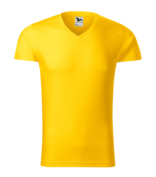 Tričko Pánské Malfini® Slim Fit V-Neck - Žlutá / 2XL