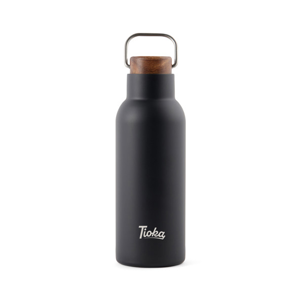 Vinga Ciro vacuum bottle, 580ml, recycled steel - Black