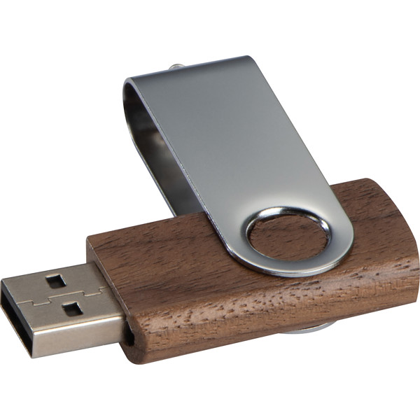 Twist USB Stick with dark wood cover 8GB RUTA - Brown