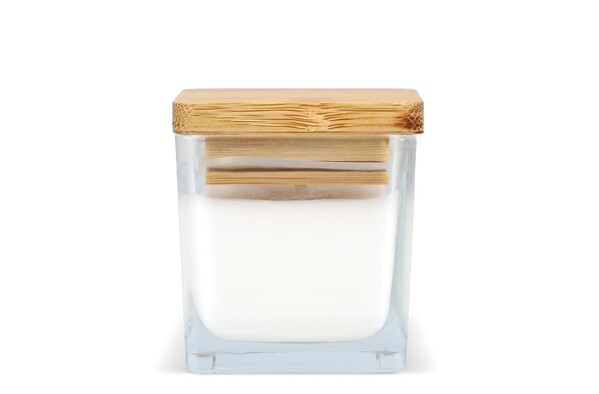 Chakra plant based candle in glass jar - White