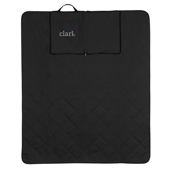 Impact Aware™ RPET foldable quilted picnic blanket - Black
