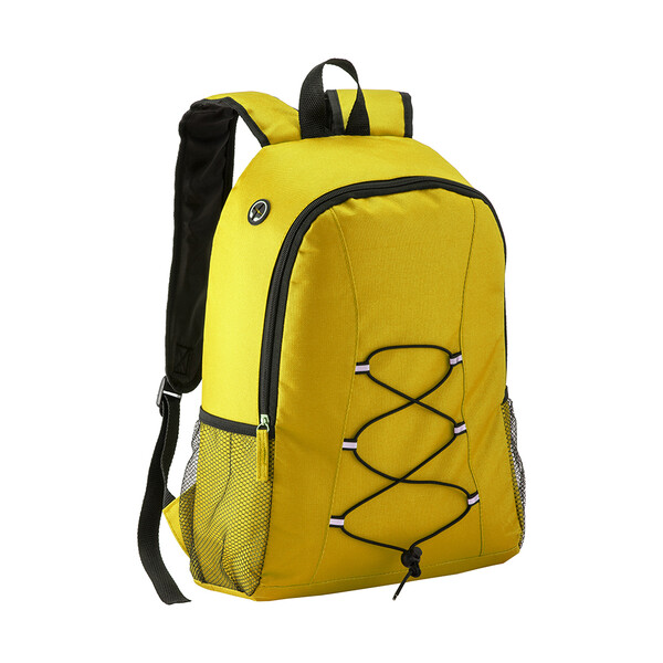 600D Polyester Backpack With Earbuds Port - Yellow