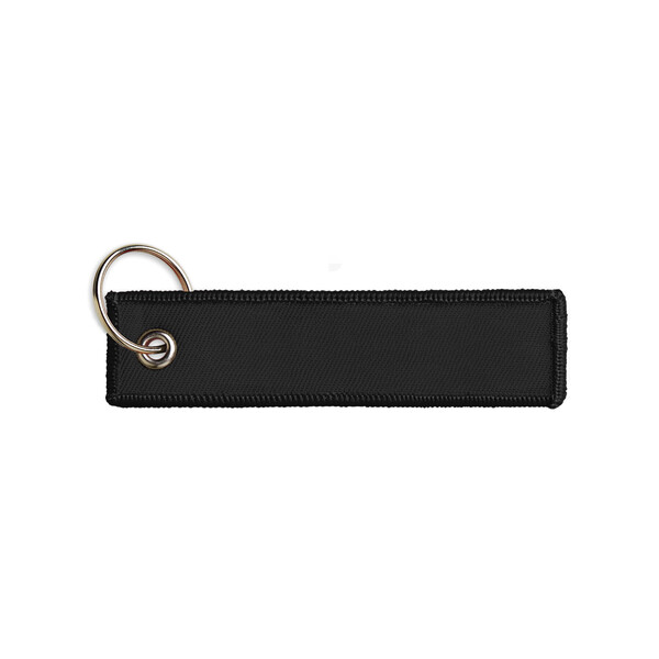 Embroidered key tag - Black / 13x3cm