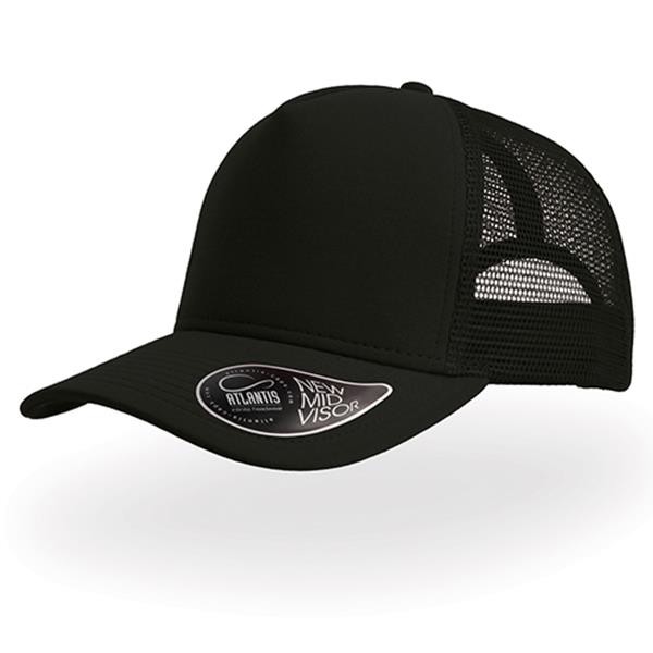 Boné Rapper Jersey, 50% Poliéster/ 50% Algodão - Preto