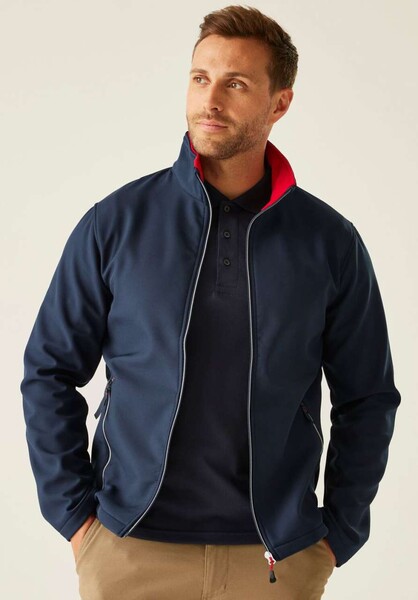 Ascender 2 Layer Softshell Jacket - Navy / Classic Red / 3XL