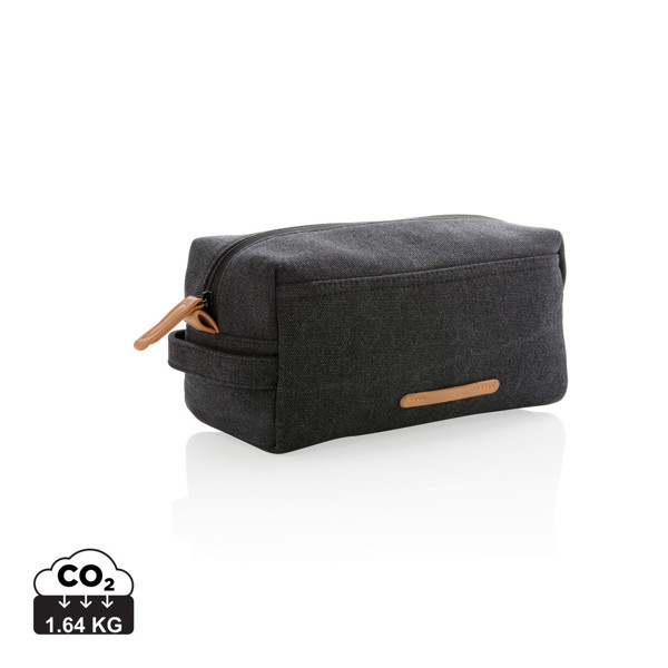 Canvas toiletry bag PVC free - Black