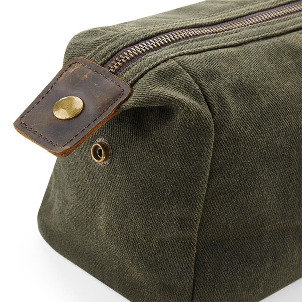 Heritage Waxed Canvas Wash Bag - Black / ONE SIZE