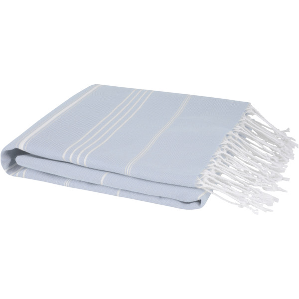 Telo in cotone per hammam 100 x 180 cm 150 g/m² Anna - Blu chiaro