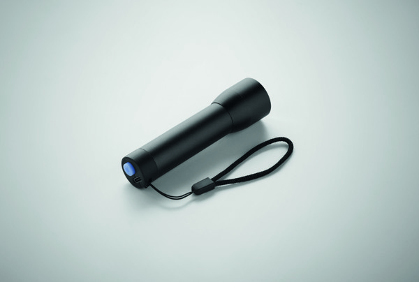 Aluminium rechargeable torch Lumezo - Black