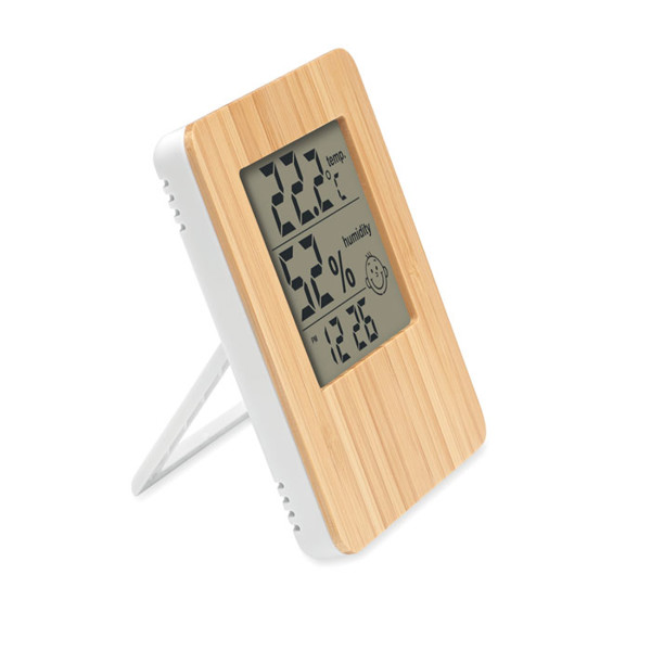 Suncity weather station bamboo, clock, humidity