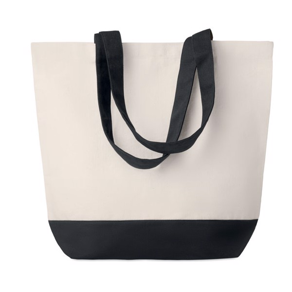 Canvas beach bag 280gr/m2 Kleuren Bag - Black