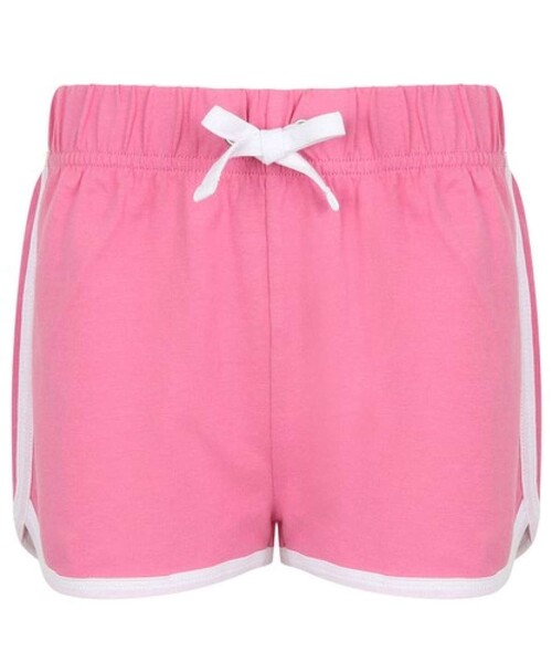 Kids' Retro Shorts - Bright Pink / White / 11/12