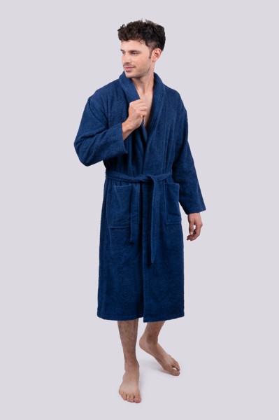 Olima Terry Bathrobe - White / M/L