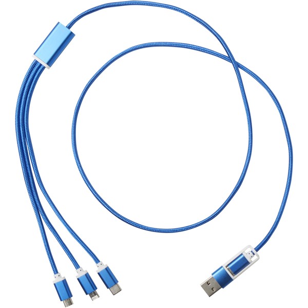 Câble de charge 5-1 Versatile en aluminium recyclé - Bleu royal