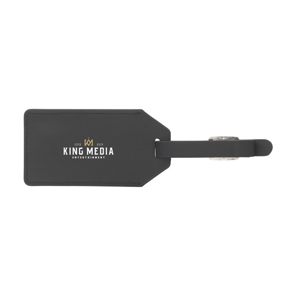 Vegan Pineapple Leather Luggage Tag - Black