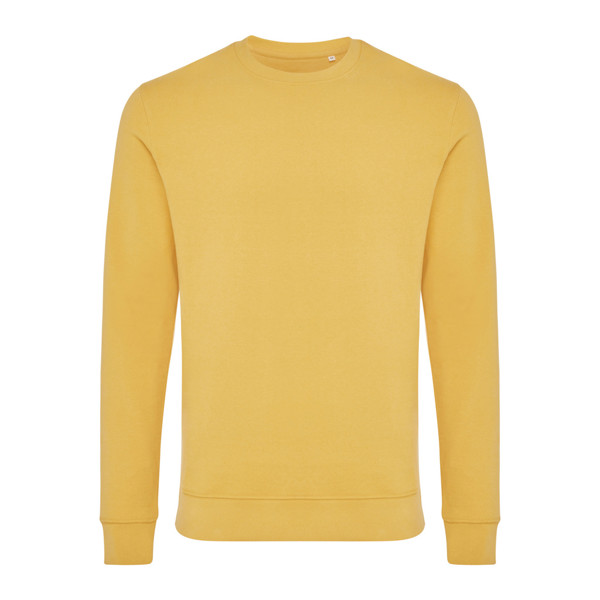 Sweater à col rond en coton recyclé Iqoniq Zion - Ochre Yellow / XL