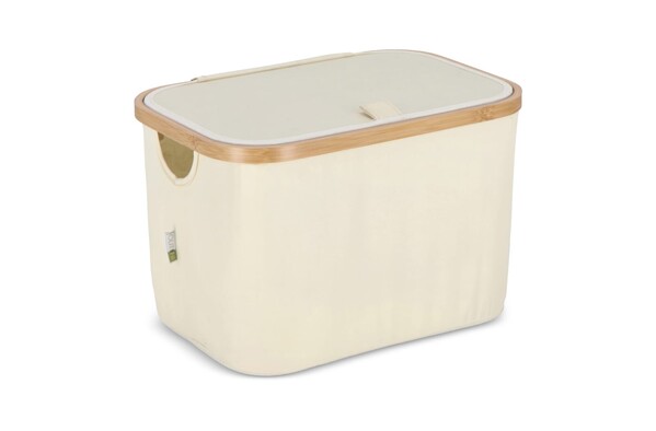InSideOut folding basket with lid Sogne 38 x 26 x 25cm rPET - Ecru