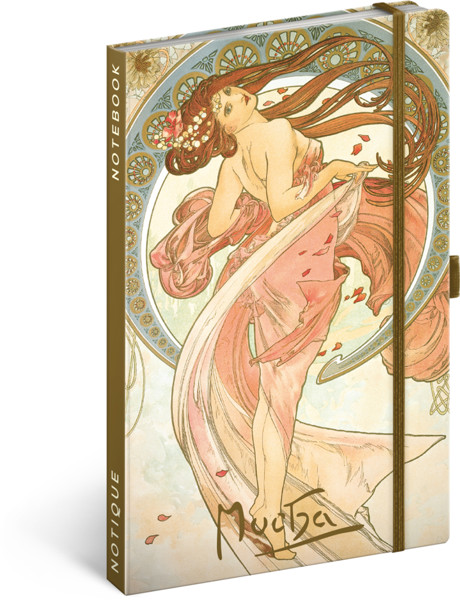 Notique Notes Alfons Mucha – Tanec, Linkovaný, 13 x 21 cm