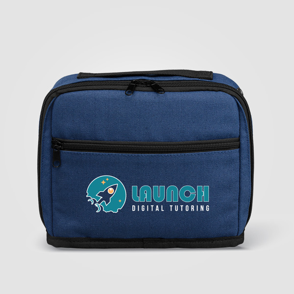 Odyssey 16 oz. Recycled Cotton Tech Organiser Zippered Pouch – 1.7L - Navy Blue / Heat transfer