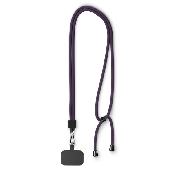 Handykette, trendige 2-tone Kordel mit Universal-Halter aus recyceltes Polyester (rPET) - klarer blauer Himmel / Schwarzer Zubehör