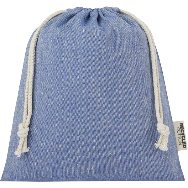 Sac cadeau moyen Pheebs en coton recyclé GRS 150 g/m² de 1,5 L - Bleu bruyère