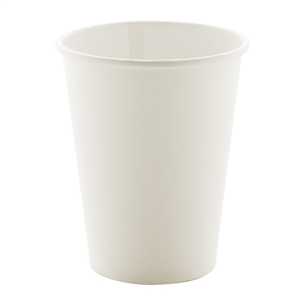 Papirnati kozarec Papcap L, 340 ml, PE podloga - Bela