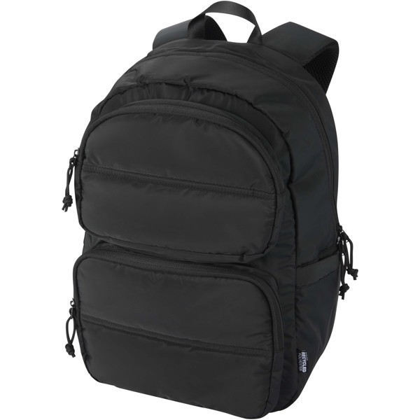 Puffer 15,6" GRS gerecycleerde laptoptas 18L - Zwart