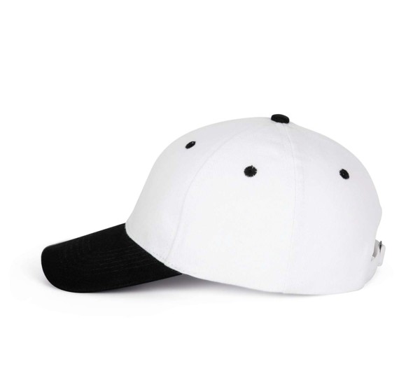 6 Panels Cotton Cap - White / Black