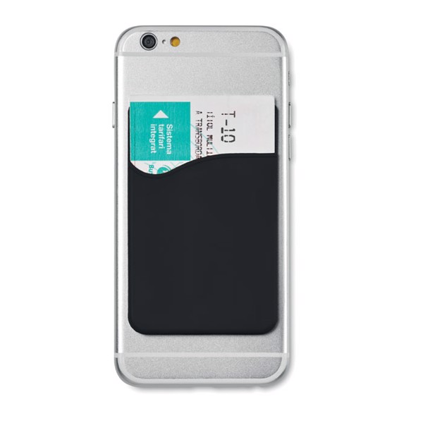 Držalo za kartico za pametni telefon Silicard, silikon 85x55 mm - Črna