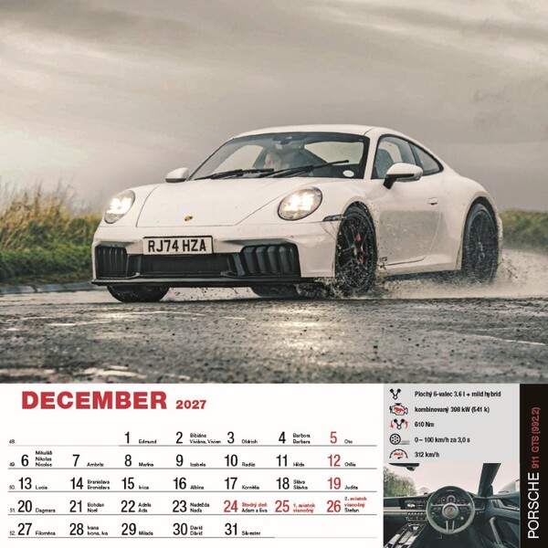 Nástenný Kalendár Sports Cars 2027