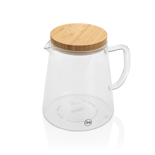 XD - Ukiyo borosilicate glass carafe with bamboo lid 1.2L