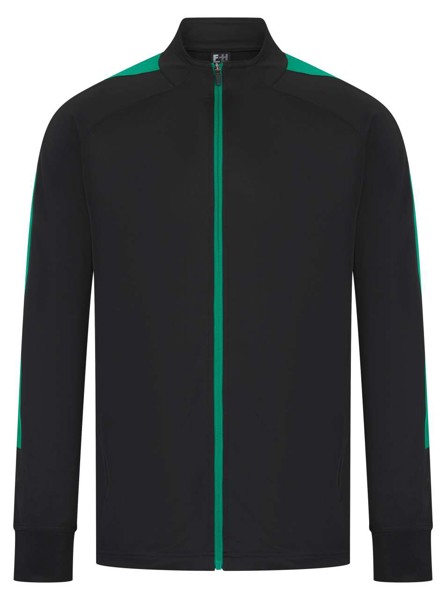 Adult's Knitted Tracksuit Top - Black / Emerald / 5XL