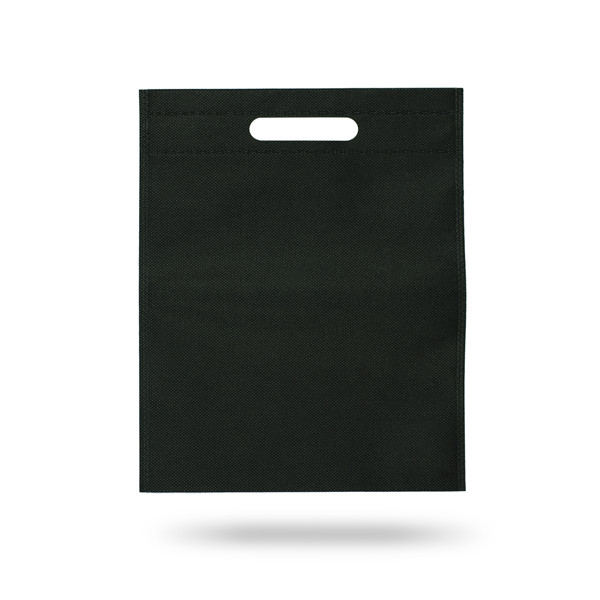 Sac En Non-Tissé 80G/M² Thermoscellé, Soufflet - Noir