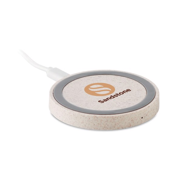 Plato+ wireless charger, wheat straw, 5W - Beige