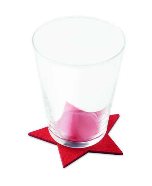 Set sottobicchieri in feltro Starguard - Rosso